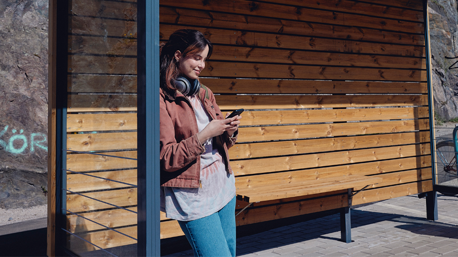 young person with a phone