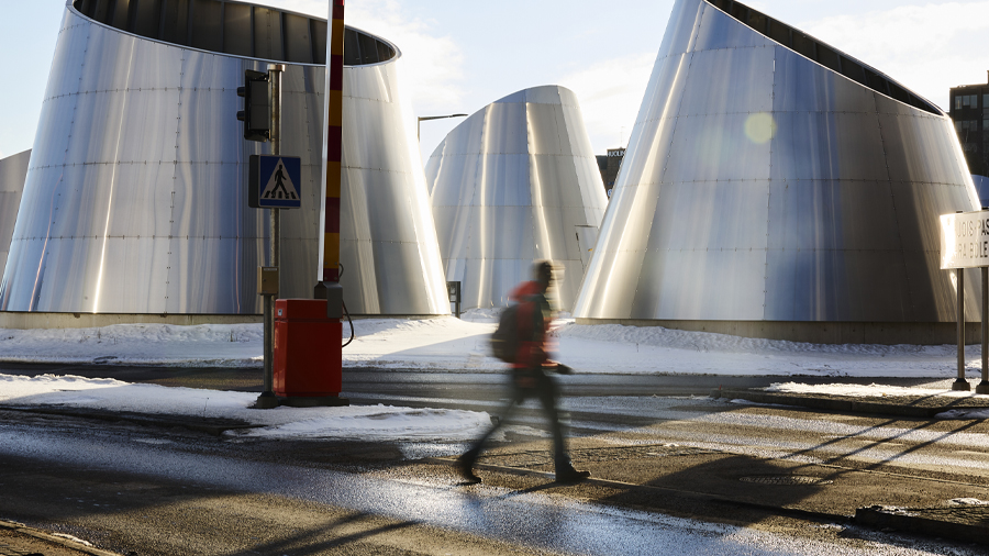 A person walking in city